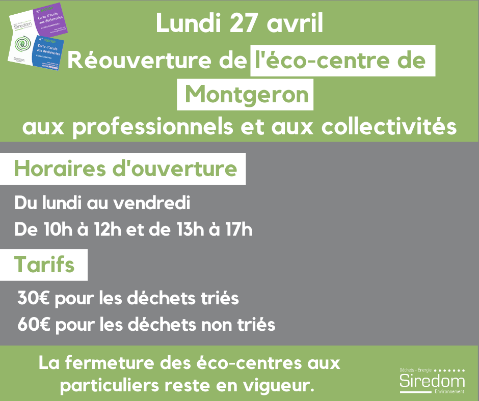 Le Siredom ouvre l’éco-centre de Montgeron pour les Professionnels et les collectivités !