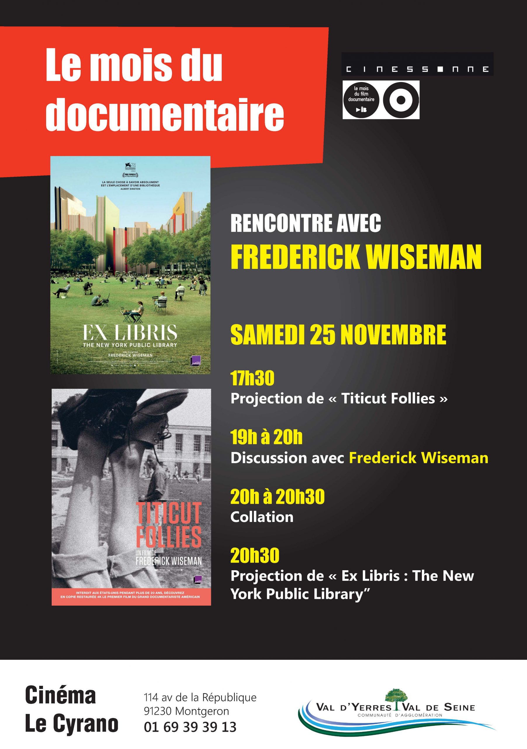 Soirée Cinéma : Rencontre avec le cinéaste Frederick Wiseman samedi 25 novembre