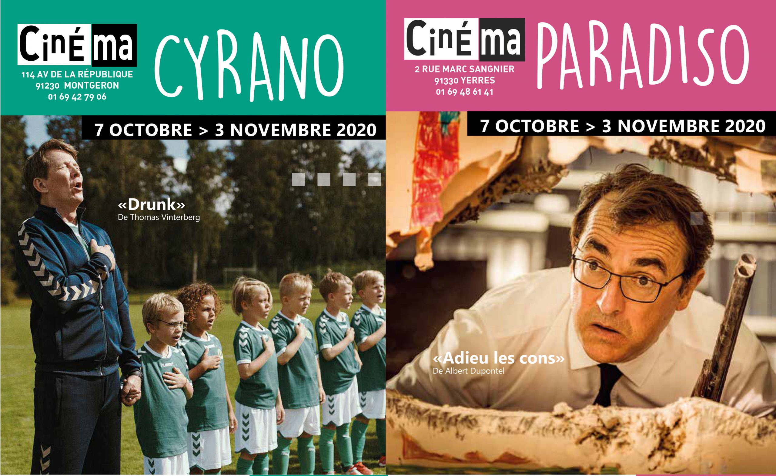 Programme du Cyrano et du Paradiso octobre 2020