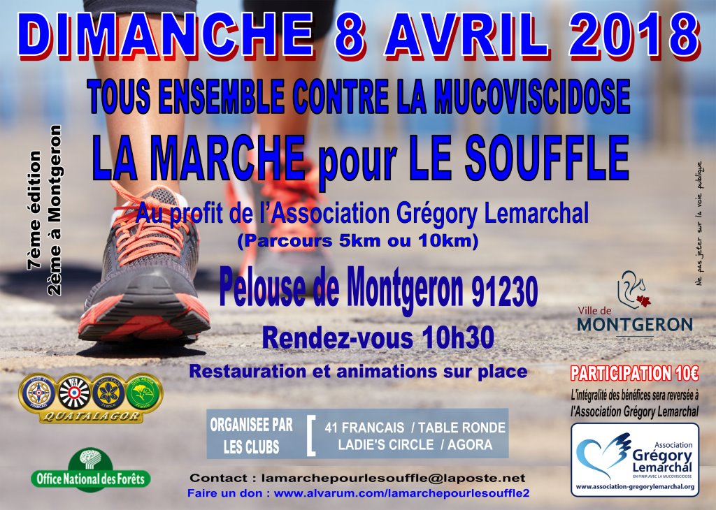 La Marche Pour le souffle :  Dimanche 8 avril, rendez-vous sur la Pelouse de Montgeron